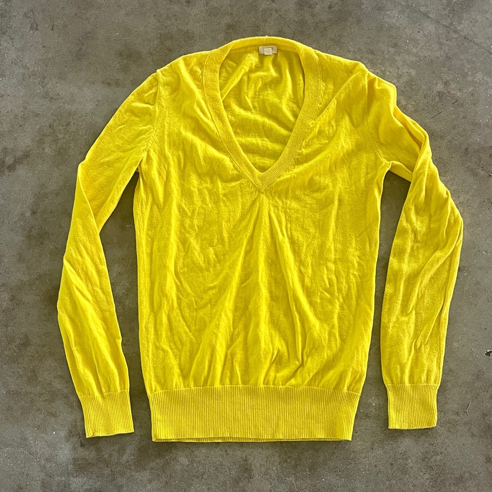 Women's V-Neck Lightweight Yellow Sweater
